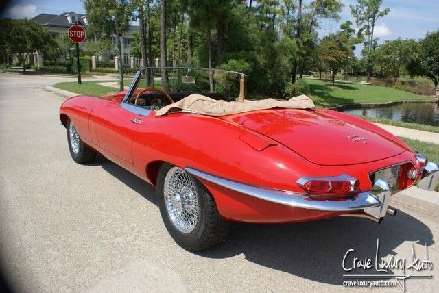 1965 Jaguar E Type Xke Roadster Carmen Red Tan Interior Fully Restored