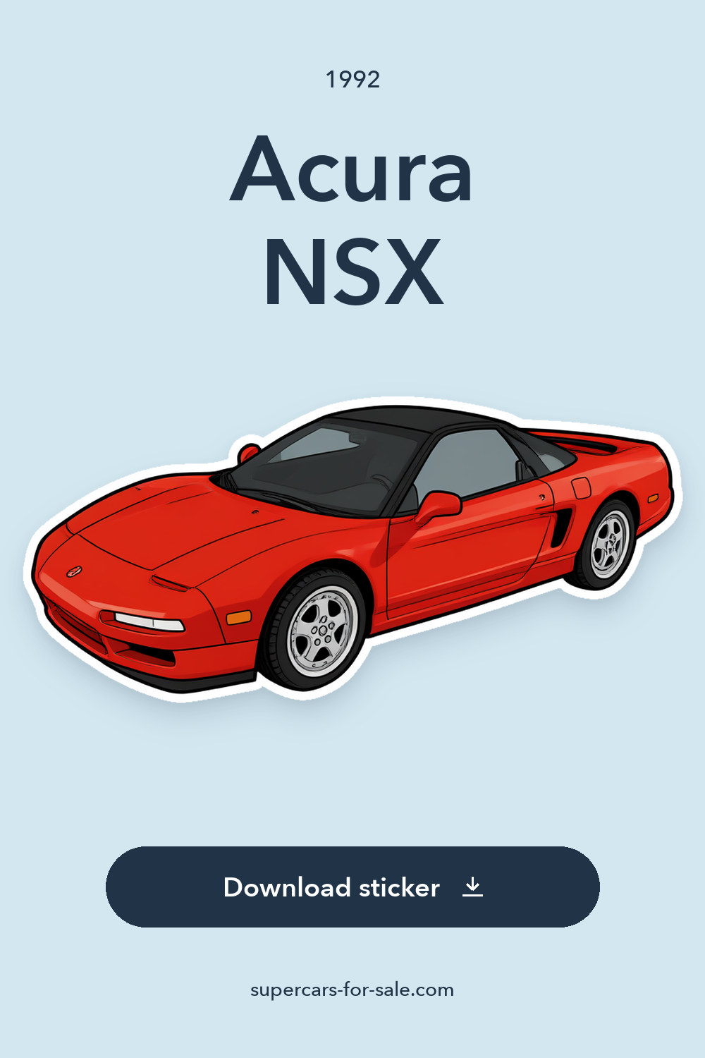 1992 Acura NSX sticker preview