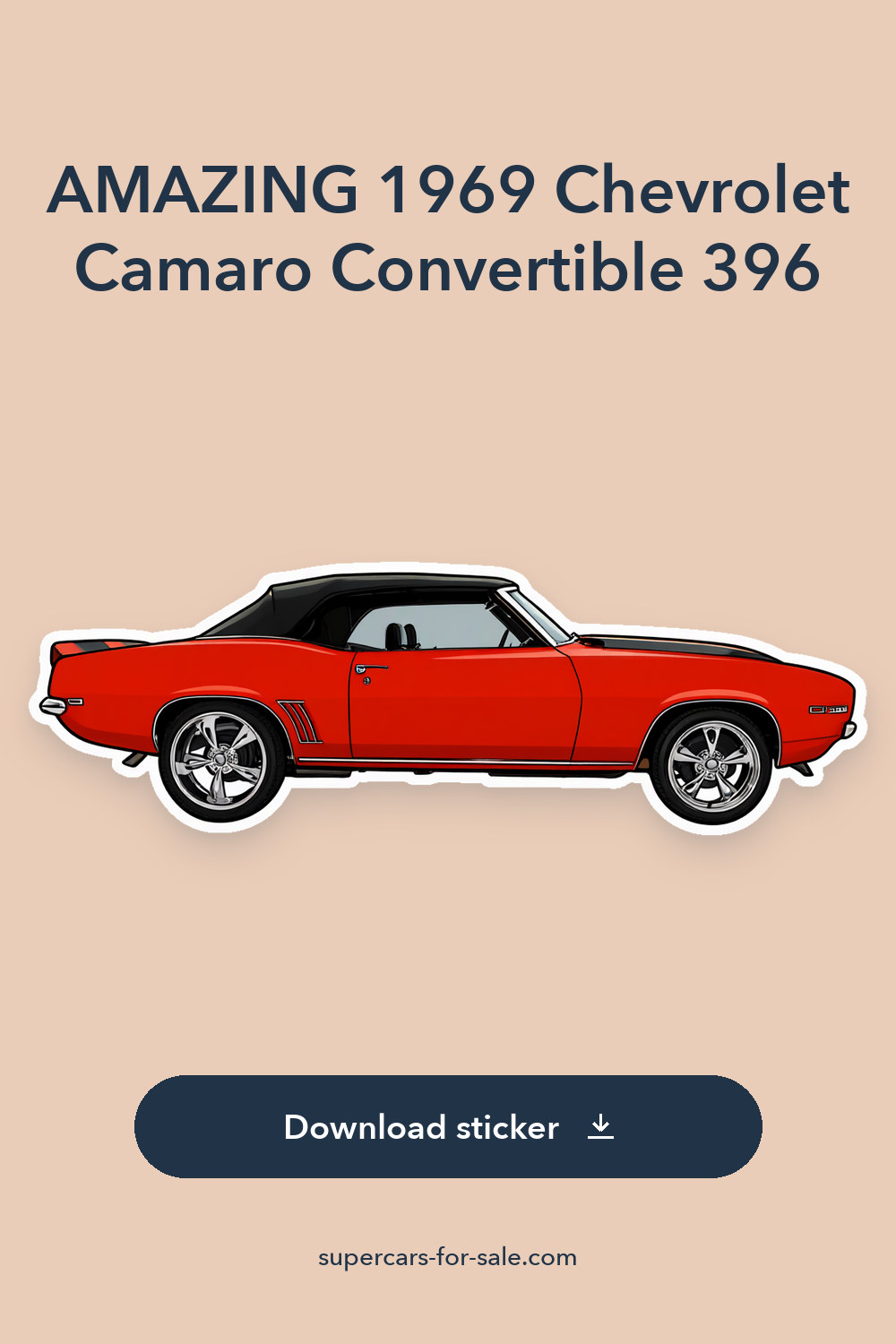 AMAZING 1969 Chevrolet Camaro Convertible 396 sticker preview