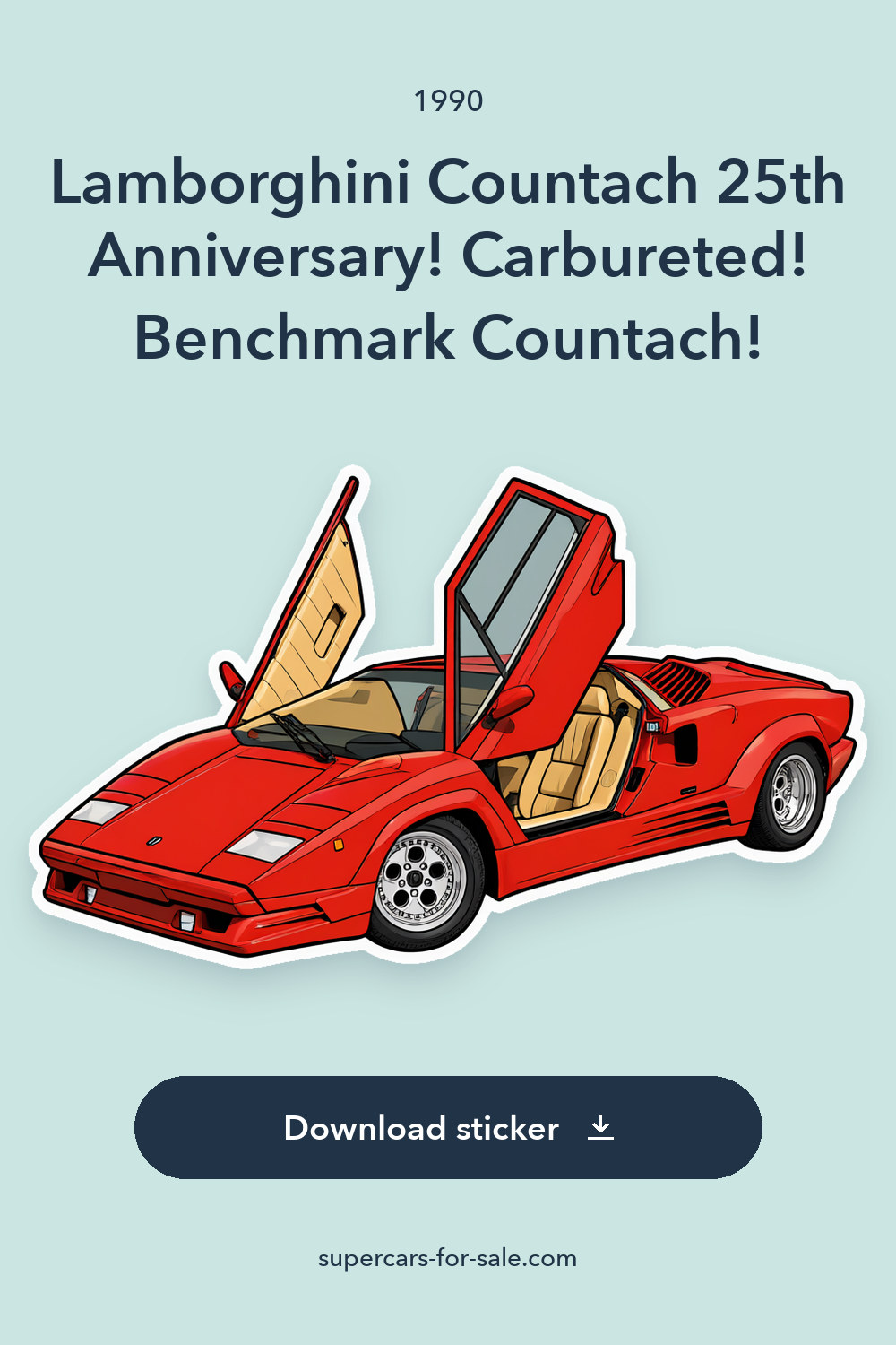 1990 Lamborghini Countach 25th Anniversary! Carbureted! Benchmark Countach! sticker preview