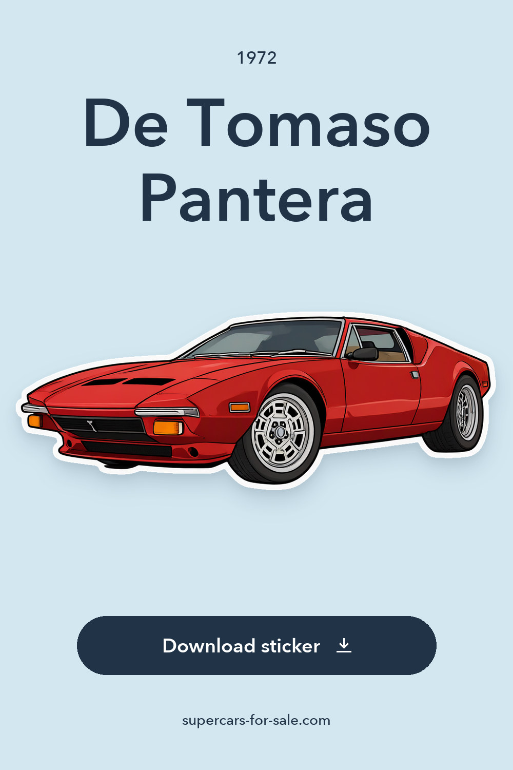 1972 De Tomaso Pantera sticker preview