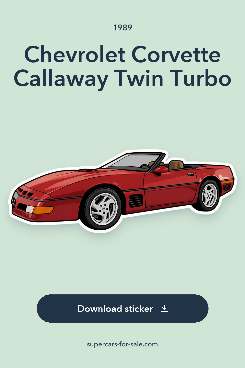 1989 Chevrolet Corvette Callaway Twin Turbo sticker preview