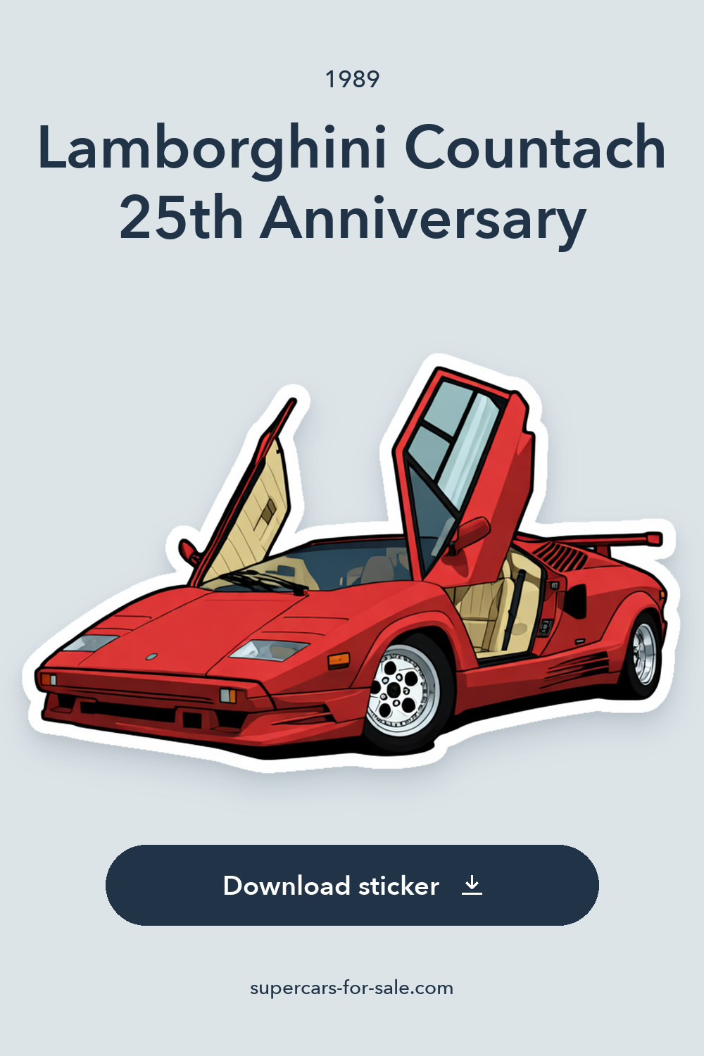 1989 Lamborghini Countach 25th Anniversary sticker preview